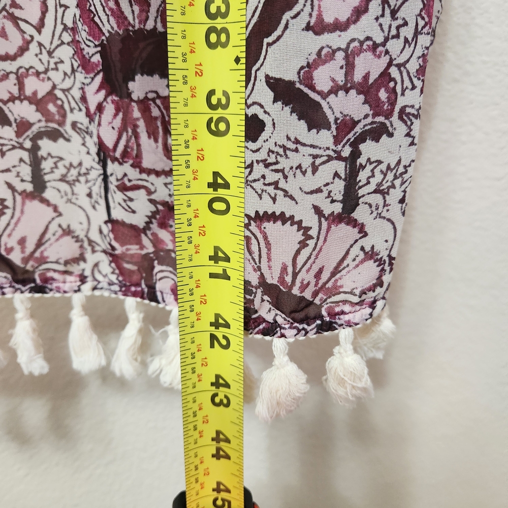 Tasha Polizzi Free Spirit Duster Size Medium Rose Paisley Open Lace Sheer Boho - Picture 14 of 16